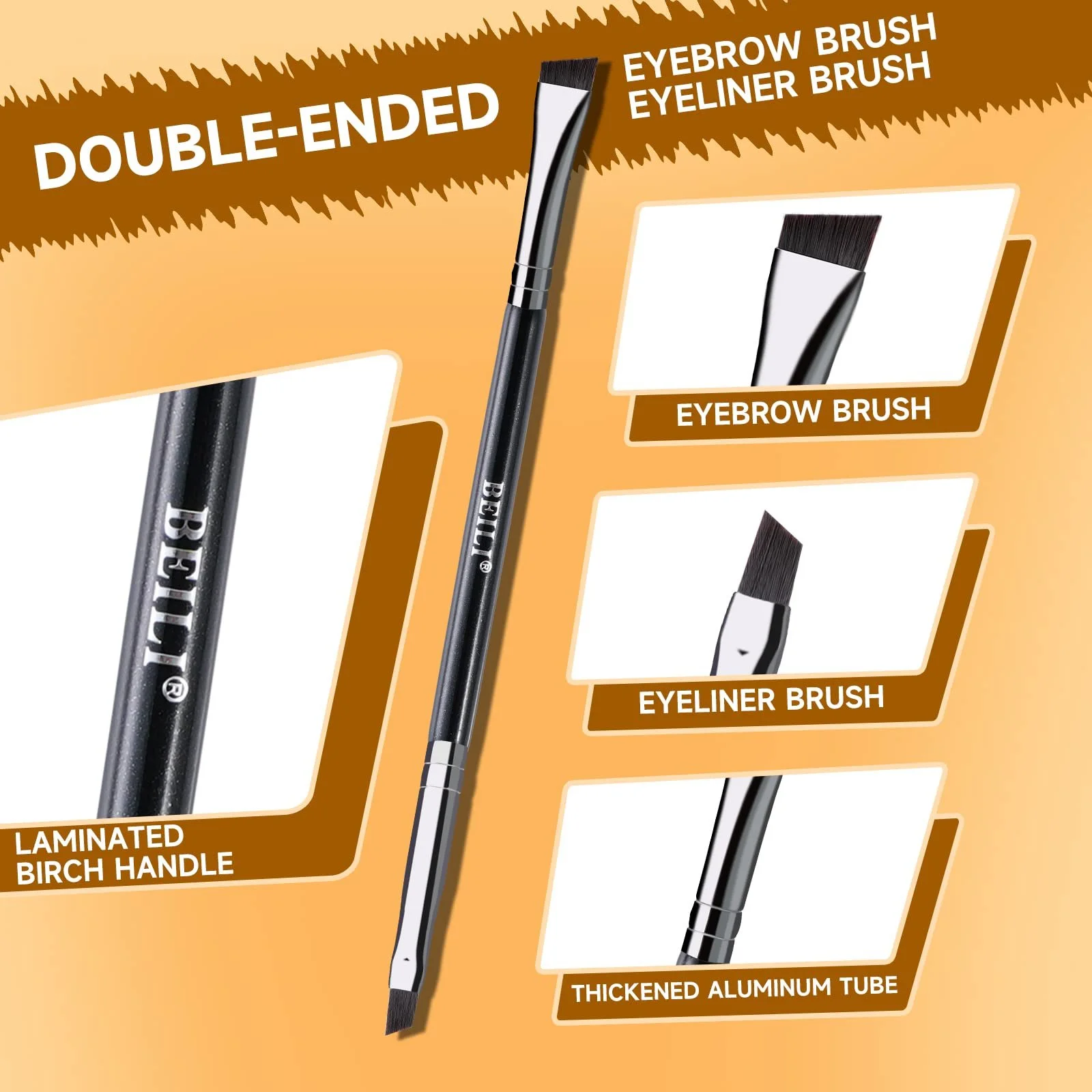 Кисти для подводки BEILI Double Ended Black, фото №4 Кисти для подводки BEILI Double Ended Black, фото №4