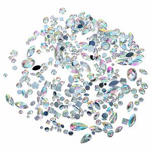 Стразы Плоские Garneck Акриловые Камни 300 штук для Наклеек на Глаза Ювелирных Изделий Маникюра Украшений для Ногтей Плоская Задняя Часть - Фото 1