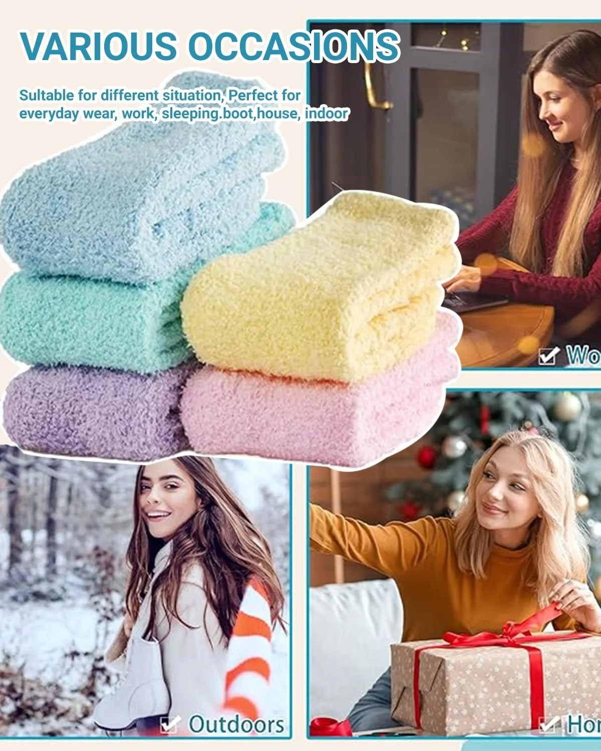 М'які Пухнасті Шкарпетки Жіночі 5 Пар Розмір 35-41, фото №6