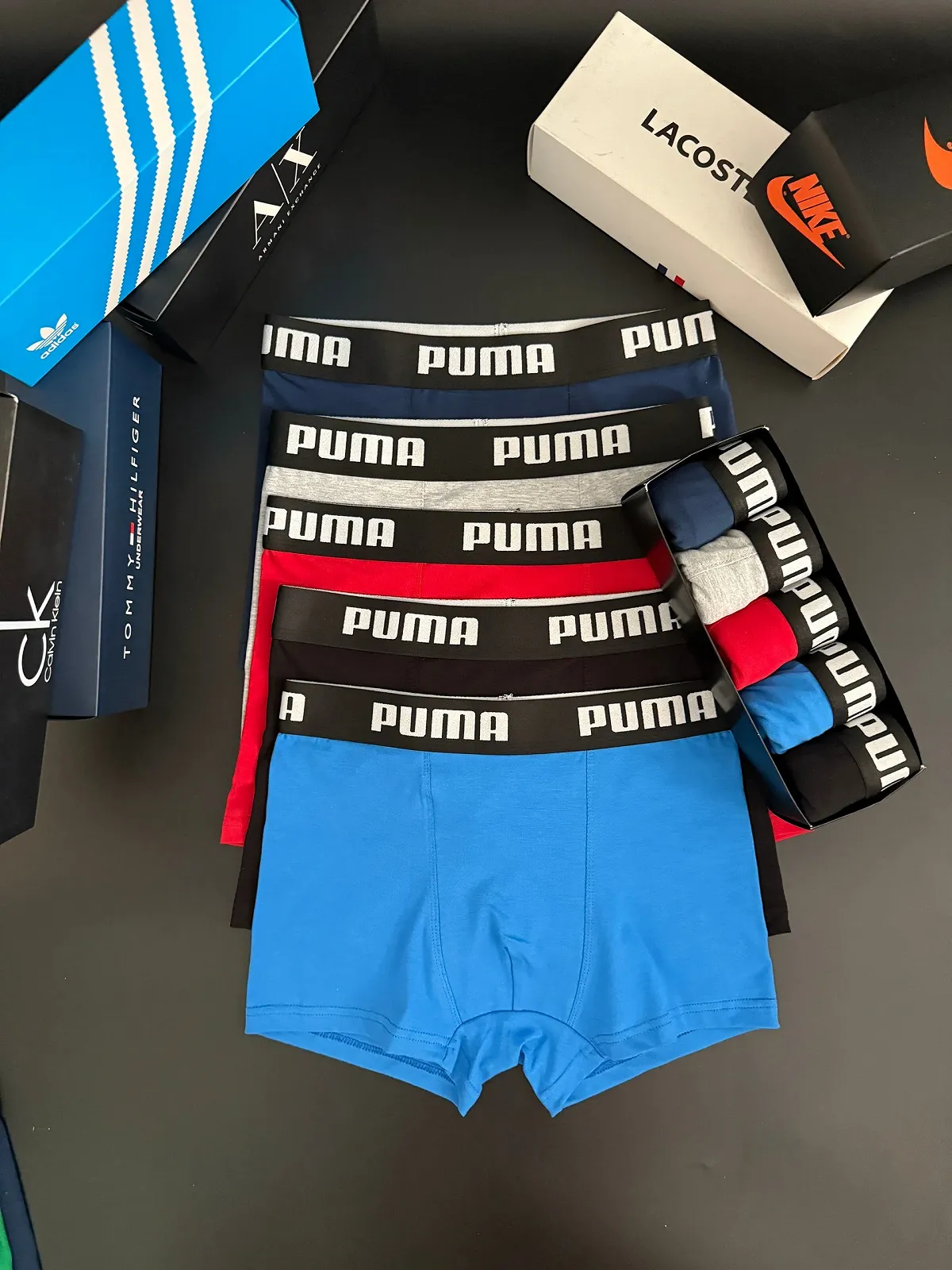 Мужские боксерские трусы комплект PUMA разноцветные, фото №11