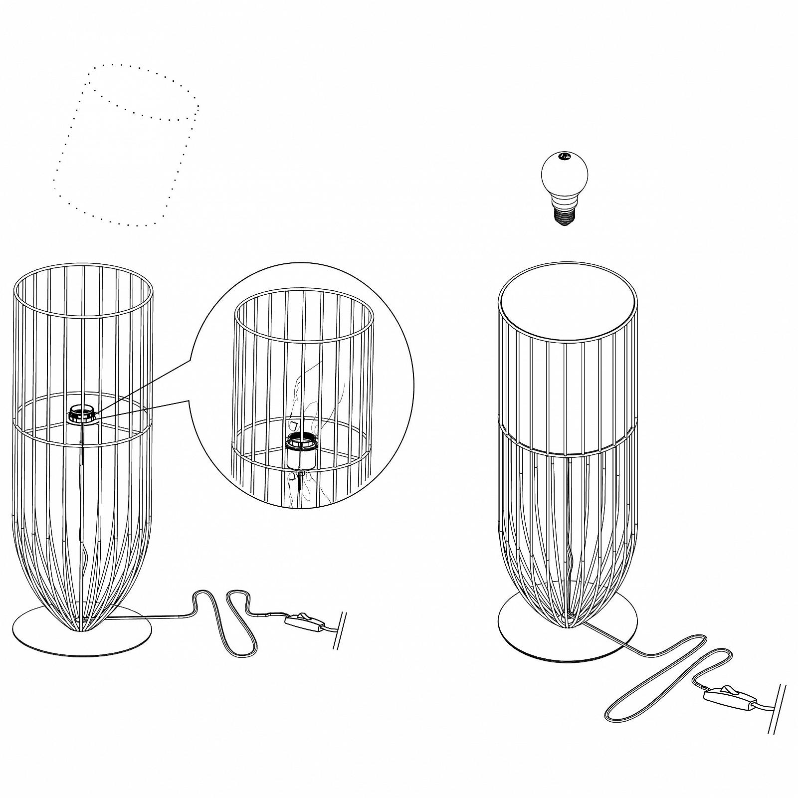 Настольная лампа EGLO Nosino сталь текстиль черно-белая 58 см, фото №6