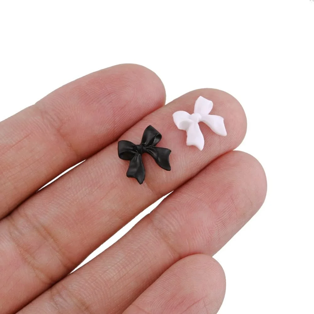 3D Міні-бантики Метелики Смола Білий, 100 шт, фото №3