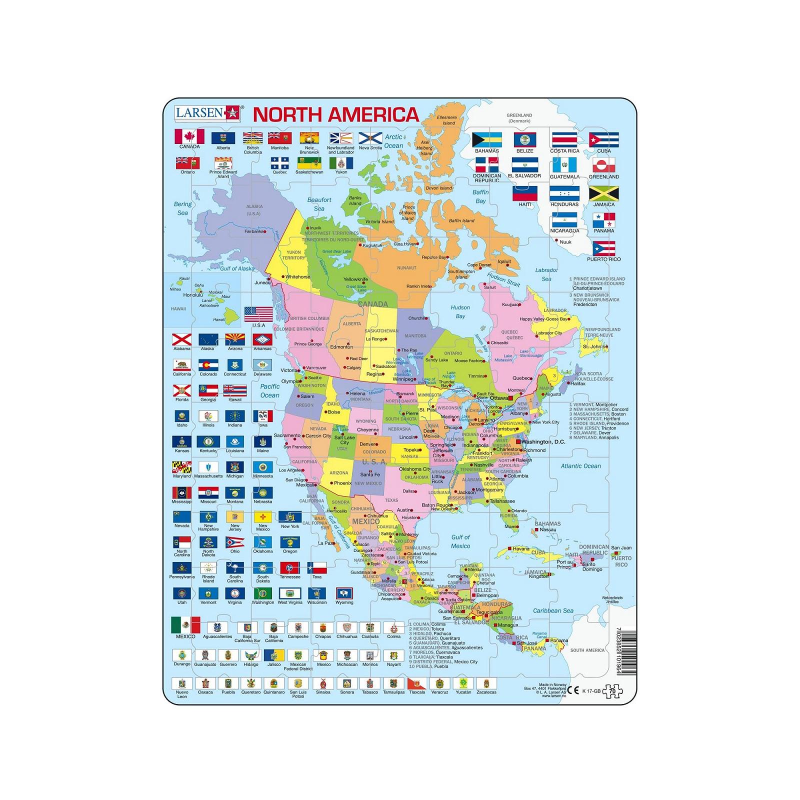 Пазл-рамка Larsen North America Political K17 70 елементів Англійське видання, фото №1 Пазл-рамка Larsen North America Political K17 70 елементів Англійське видання, фото №1