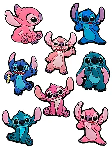 Джибитсы Lilo & Stitch 8 шт, аксессуары для крокс - Фото 1