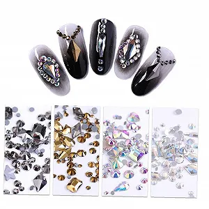 3D Стразы для ногтей Серый Микс Размеров AB Цвет Блестящие Украшения для Маникюра - Фото 1