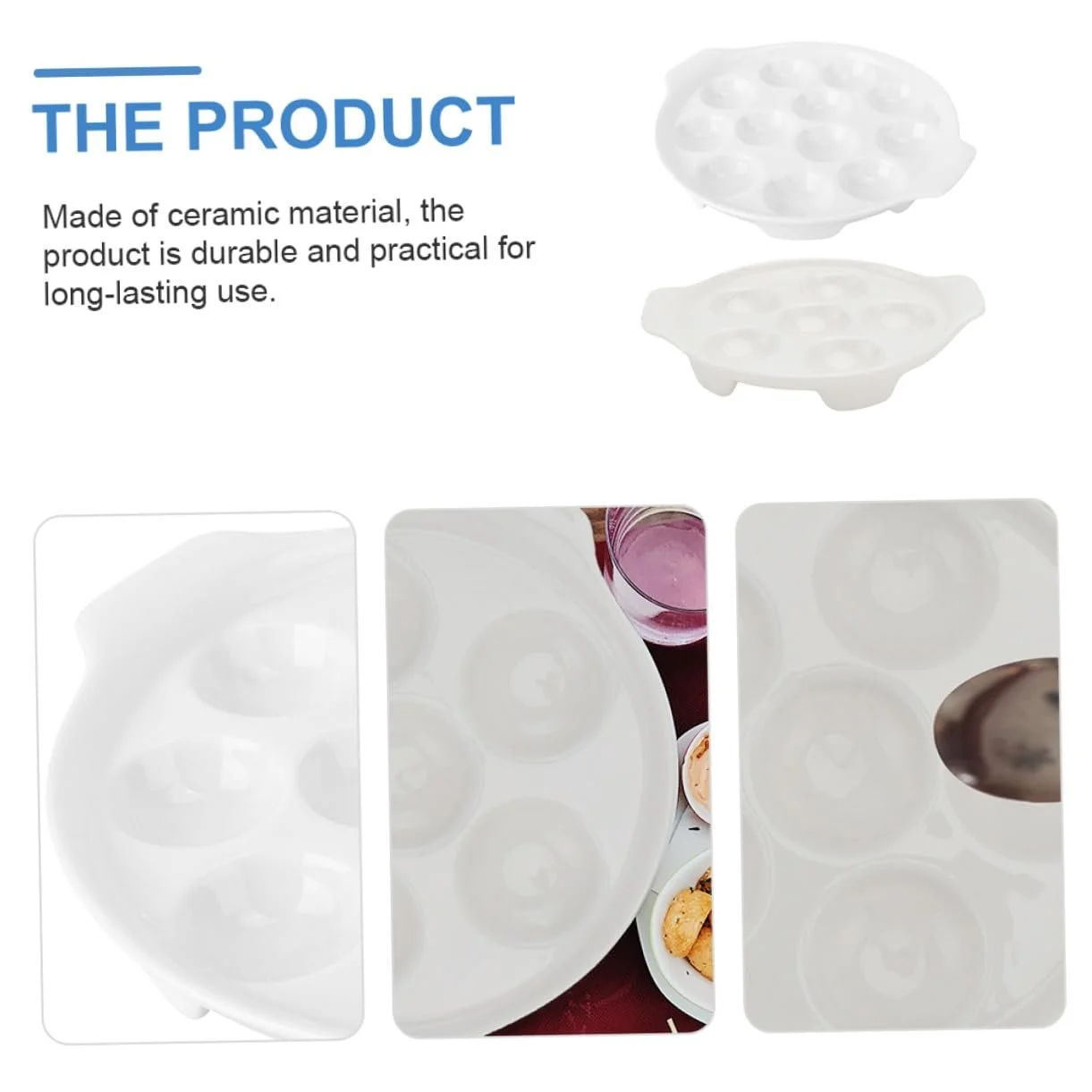 Набор форм для улиток BESPORTBLE Керамические с ручками 2 шт. Термостойкие Белый, фото №9