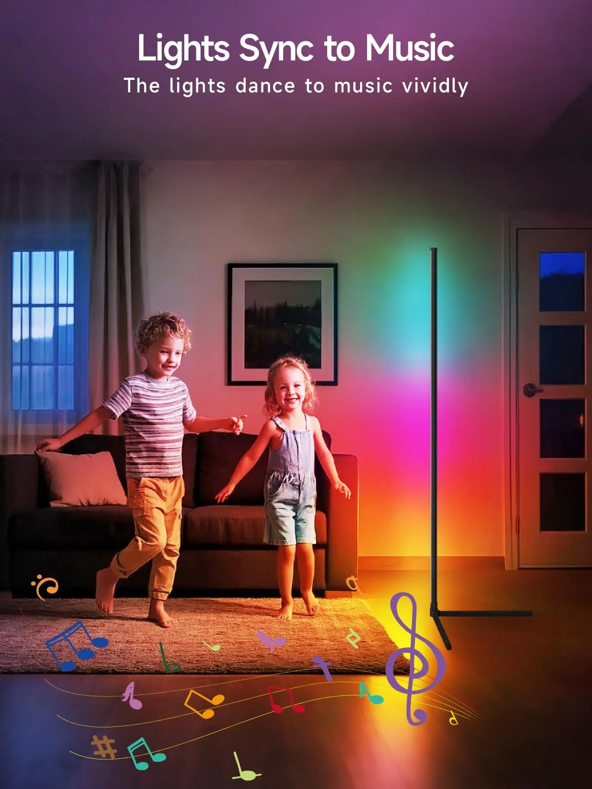 Напольный светильник Tyute LED угловой RGB Smart App Remote Control, фото №4