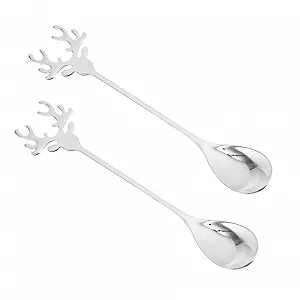 Набор из 2 кофейных ложек из нержавеющей стали Elk Design Рождественская ложка Креативная ложка для смешивания кофе, чая и десертов - Фото 1
