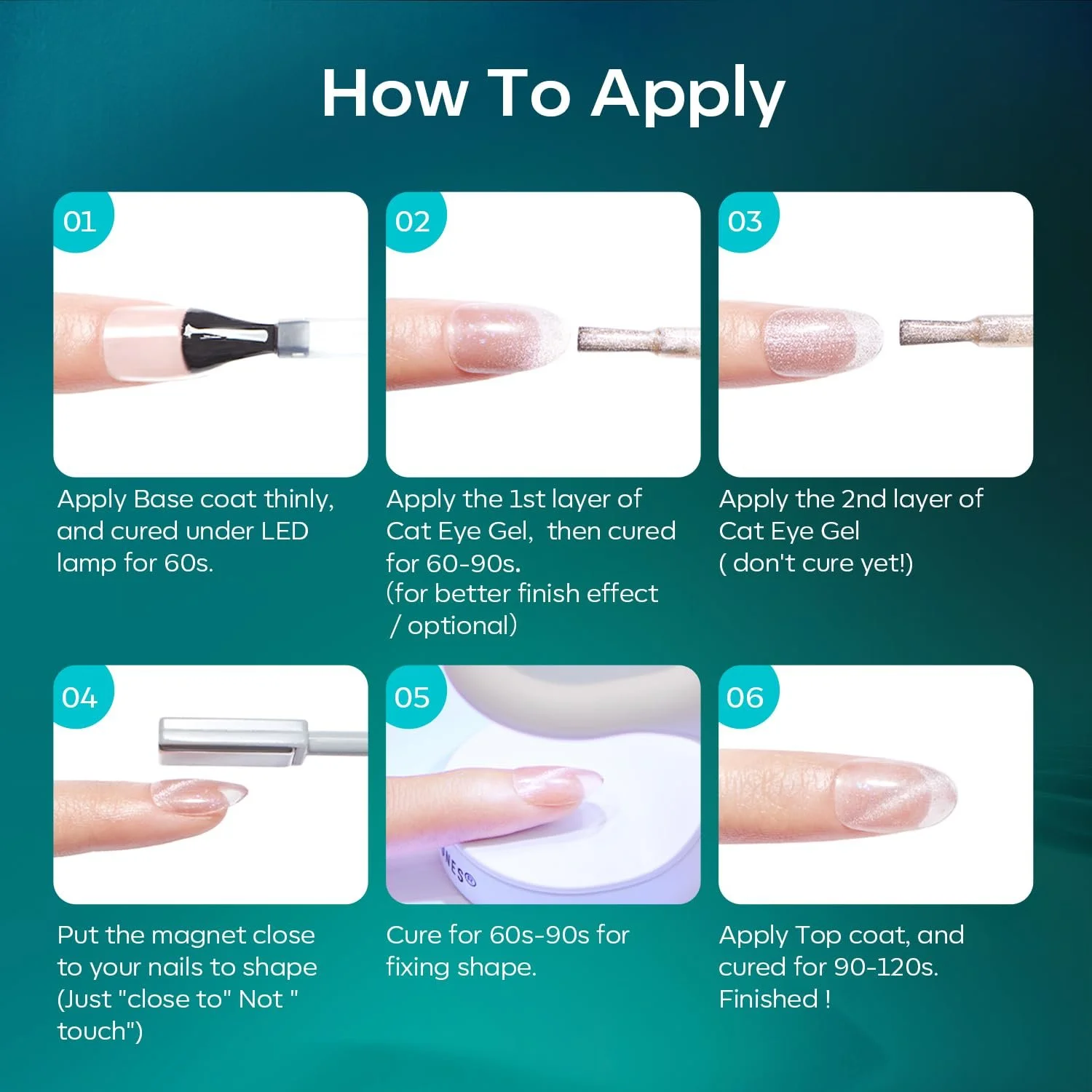 Гель-лак MODELONES Cat Eye, 6 кольорів, фото №5