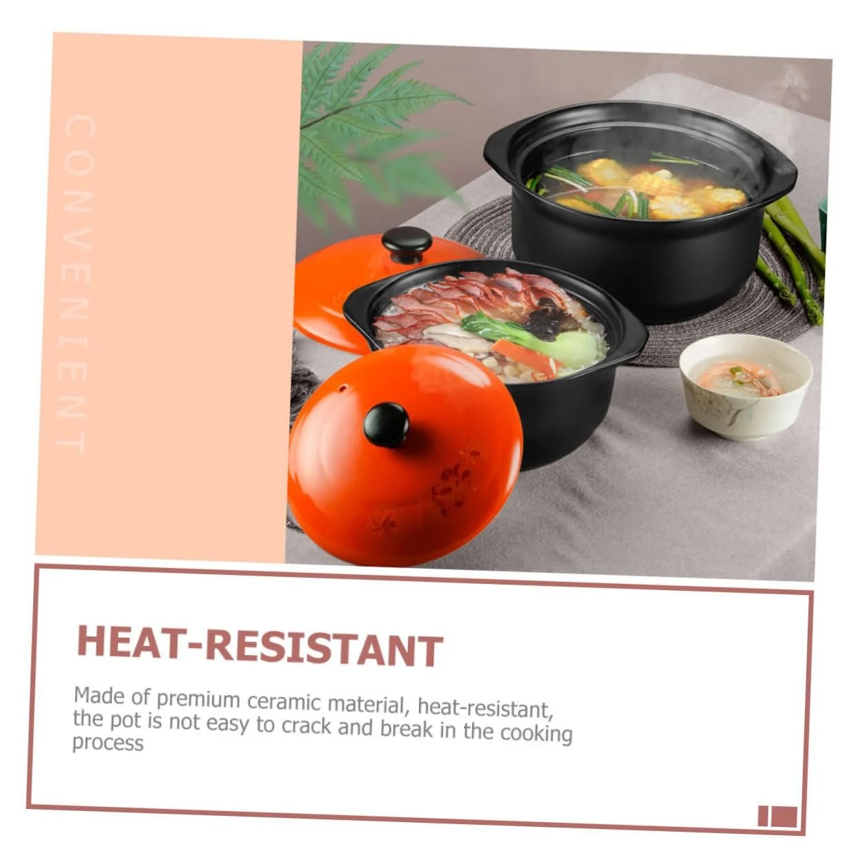 Каструля для тушкування керамічна з кришкою велика, фото №2