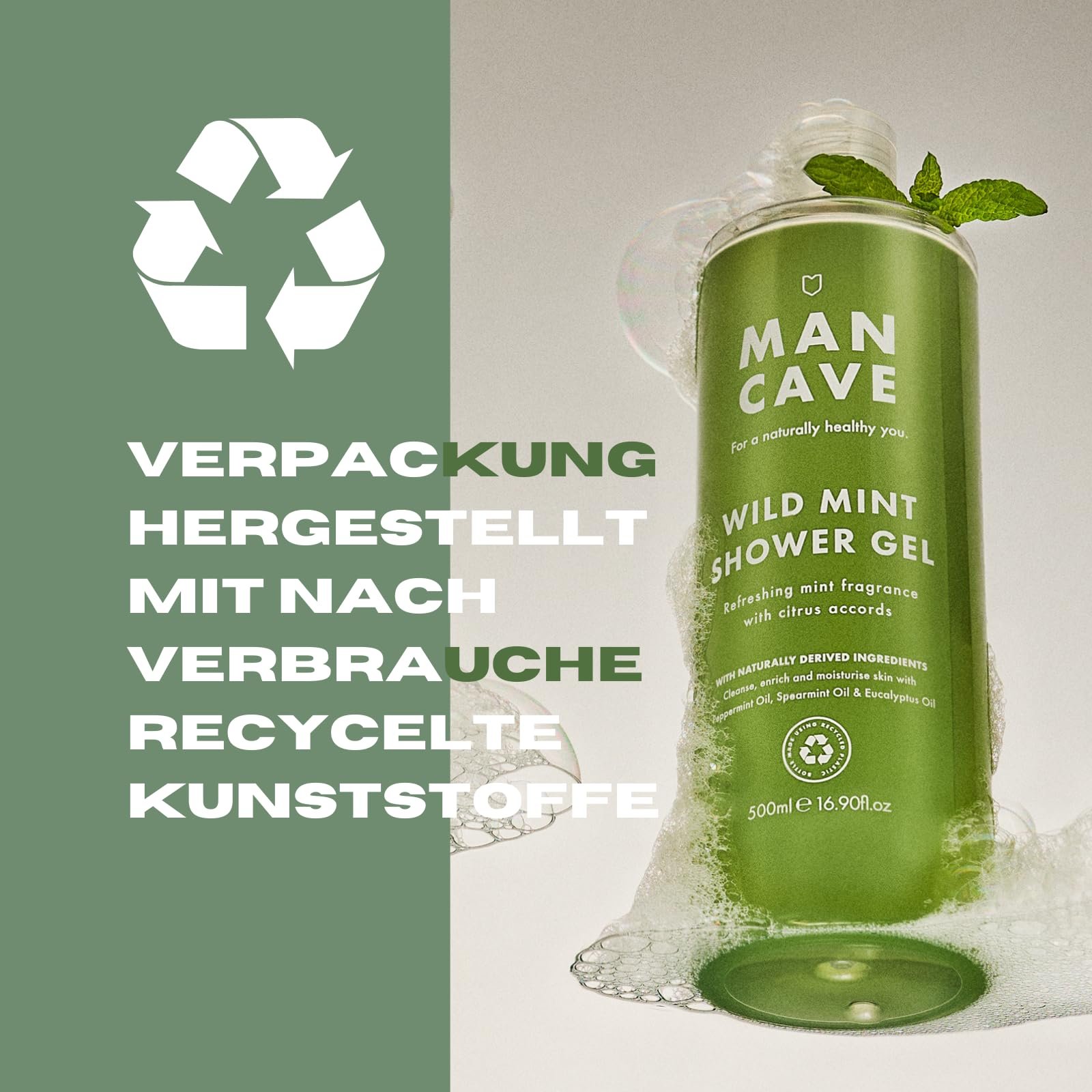 Гель для душа ManCave Men Wild Mint Дикая мята 500 мл, фото №7 Гель для душа ManCave Men Wild Mint Дикая мята 500 мл, фото №7