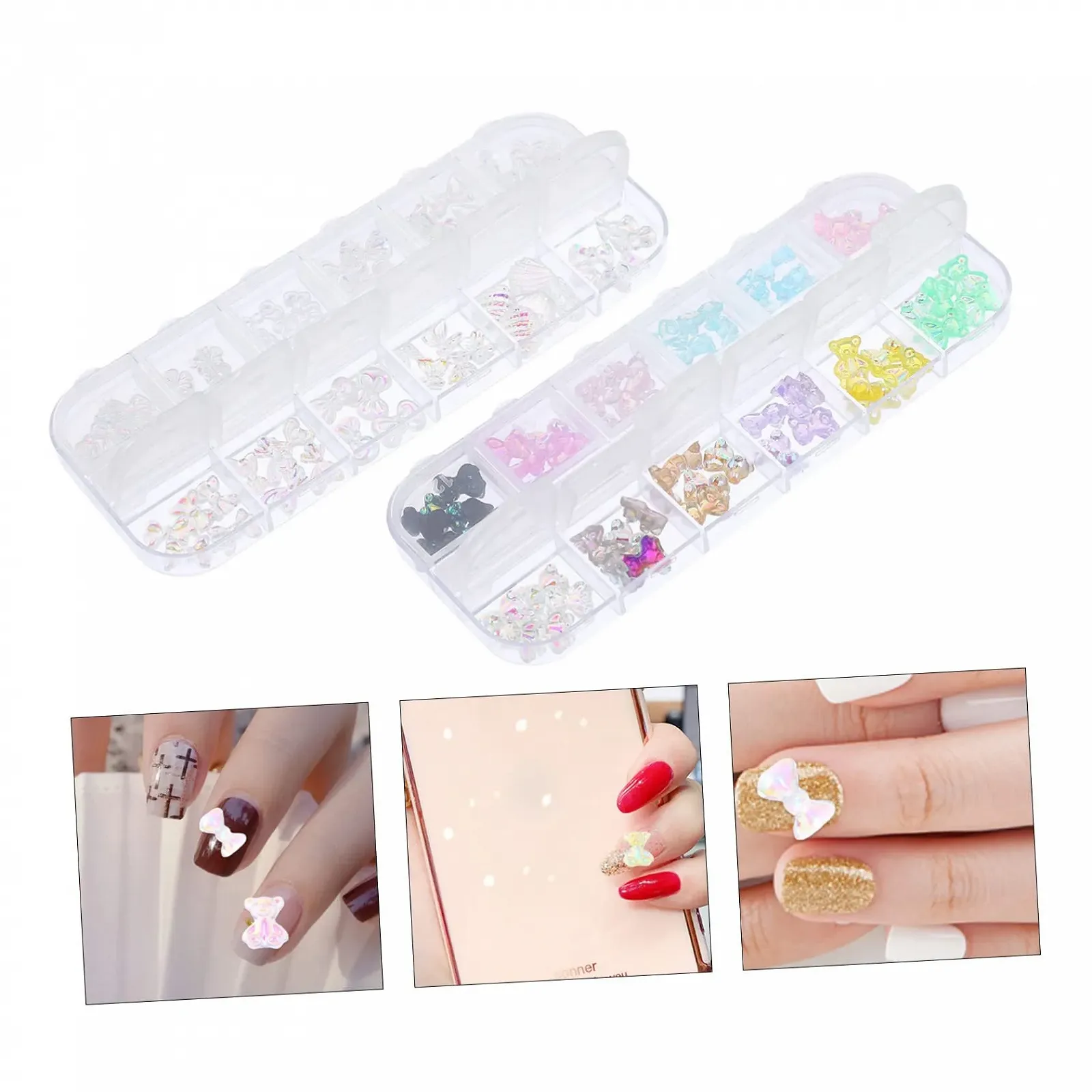 Аксессуары для ногтей Healeved 480 штук, драгоценные камни для ногтей, маникюр, украшения для мобильного телефона, акриловые подвески для ногтей, бабочки, кристаллы для украшения ногтей, фото №8