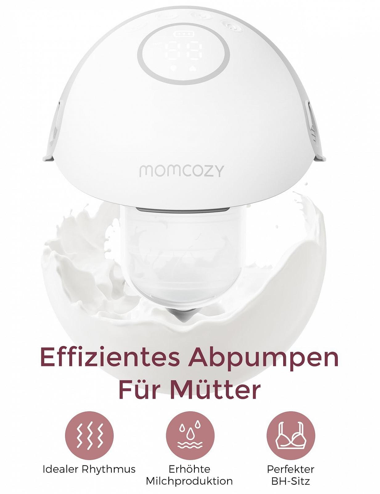 Молокоотсос Momcozy M6, портативный, для грудного вскармливания, идеальный ритм для большего количества молока, двойной фланец, лучше подходит и незаметен с 3 режимами и 9 уровнями - 24 мм (2, красный), фото №2 Молокоотсос Momcozy M6, портативный, для грудного вскармливания, идеальный ритм для большего количества молока, двойной фланец, лучше подходит и незаметен с 3 режимами и 9 уровнями - 24 мм (2, красный), фото №2