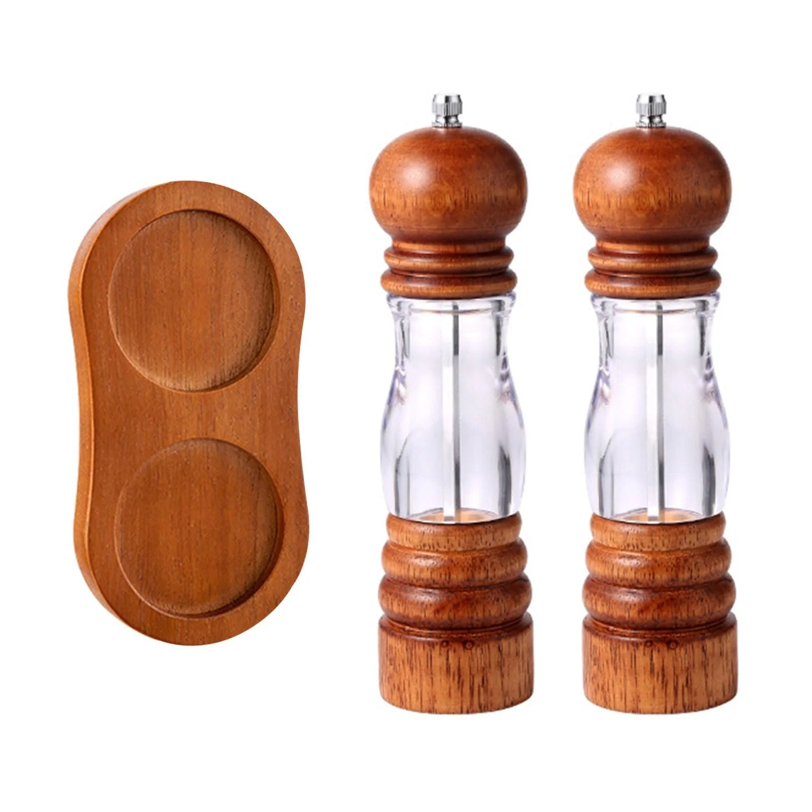 Набір млинків Дерев'яний Регульована грубість Механічний Для солі та перцю Для кухні, фото №2 Набір млинків Дерев'яний Регульована грубість Механічний Для солі та перцю Для кухні, фото №2