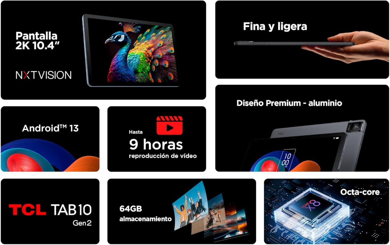 Планшет 10.4" TCL TAB 10 Gen2 4/64 Gb 8 ядер Android 13 10 6000 mAh Сірий, фото №5