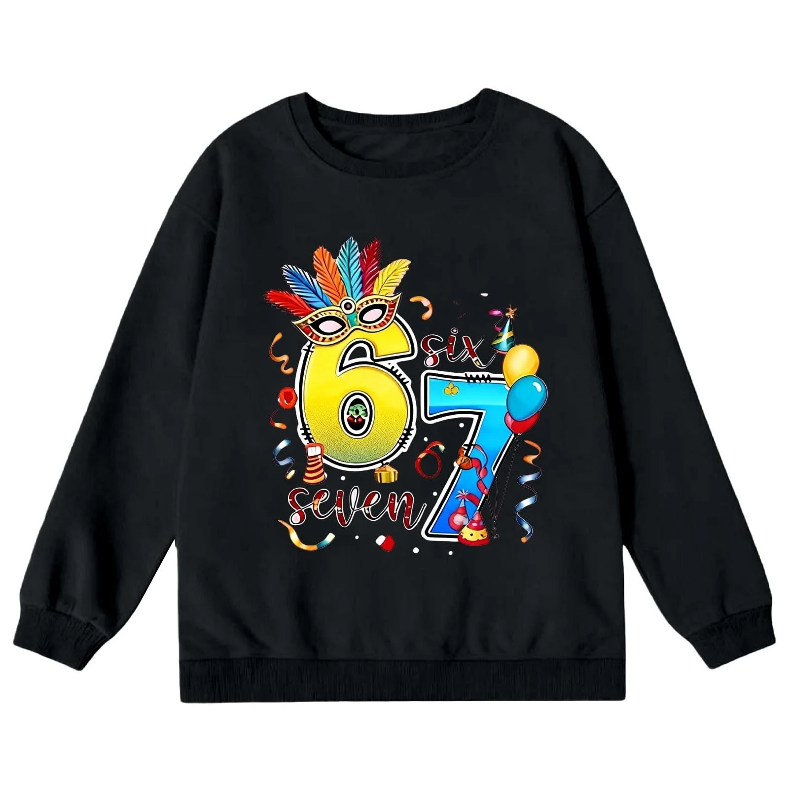 Детский свитшот с круглым вырезом Unisex Графика 67 для девочек и мальчиков, фото №2