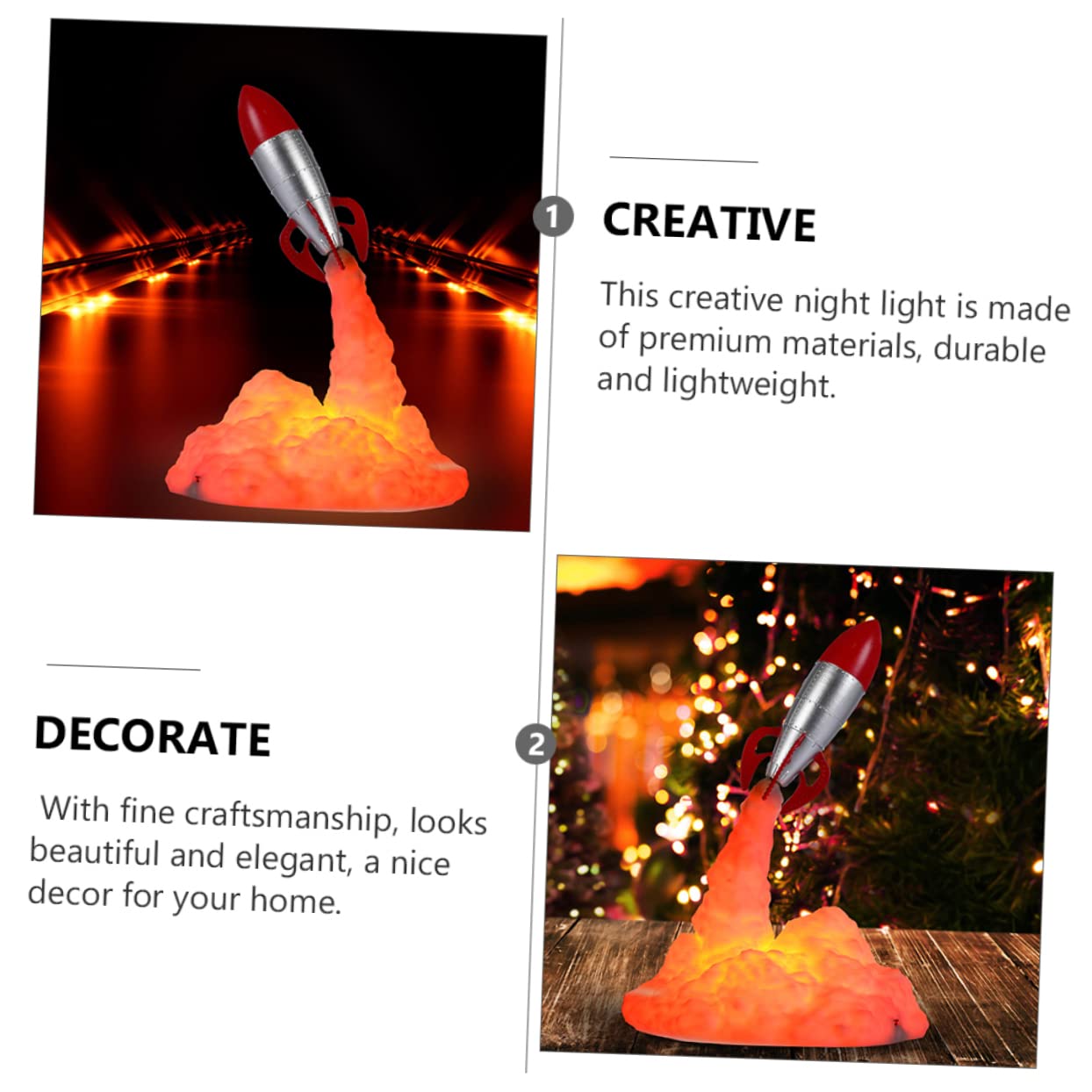 Настольная лампа MERRYHAPY Raketenlicht 3D Настольная лампа, фото №2
