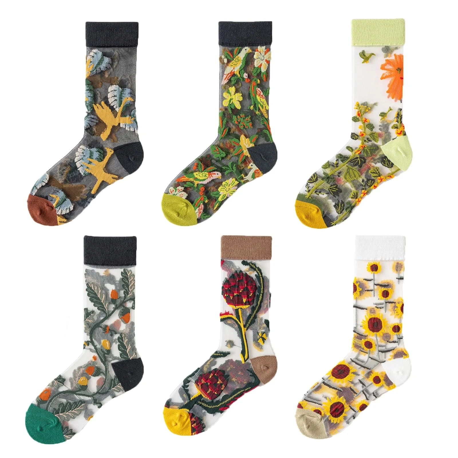 Комплект шкарпеток 6 шт. Жіночі шкарпетки з малюнком, фото №1