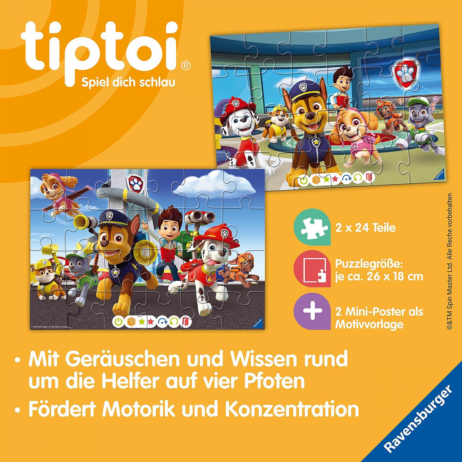 Пазл Ravensburger tiptoi 00135 Для маленьких исследователей: Щенячий патруль 2x24 элемента, фото №6