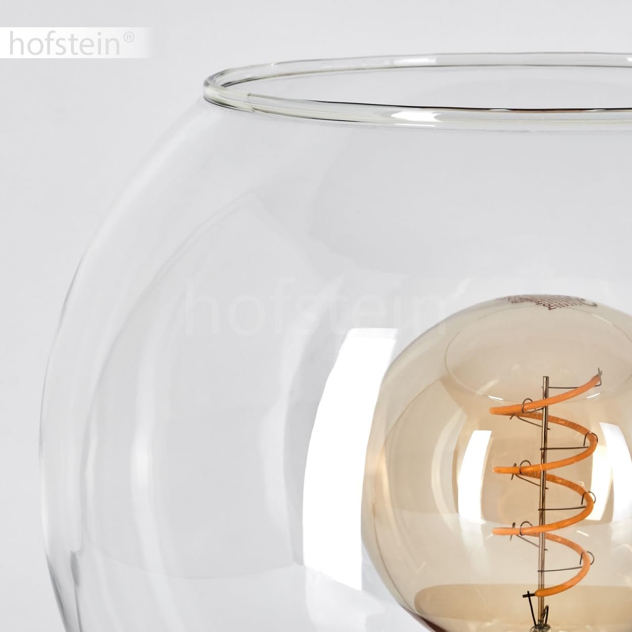 Настільна лампа HOFSTEIN Koyoto Метал/Скло 25 см 1 x E27 Чорний/Прозорий, фото №4