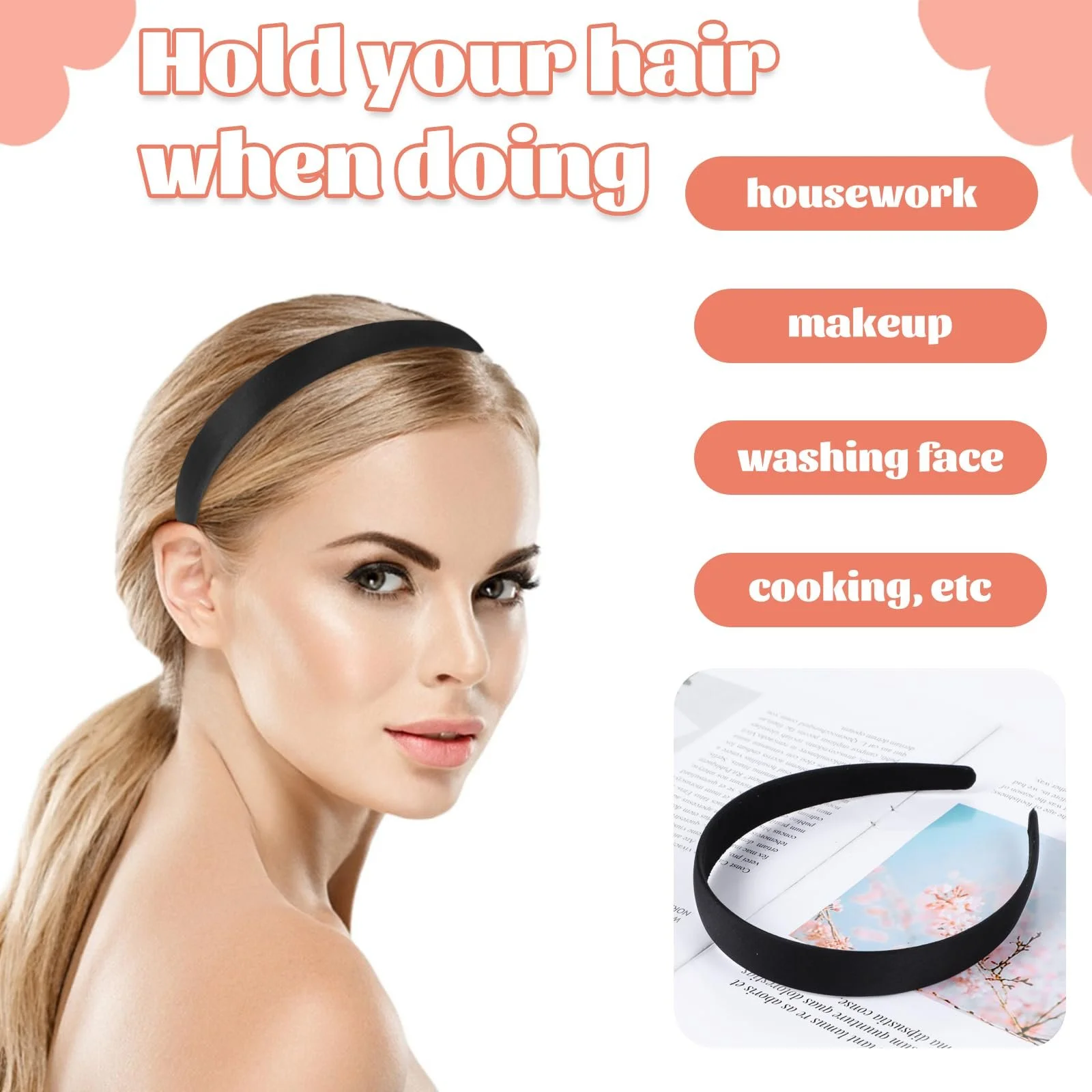 Набір оксамитових обручів на голову 3 шт, фото №4