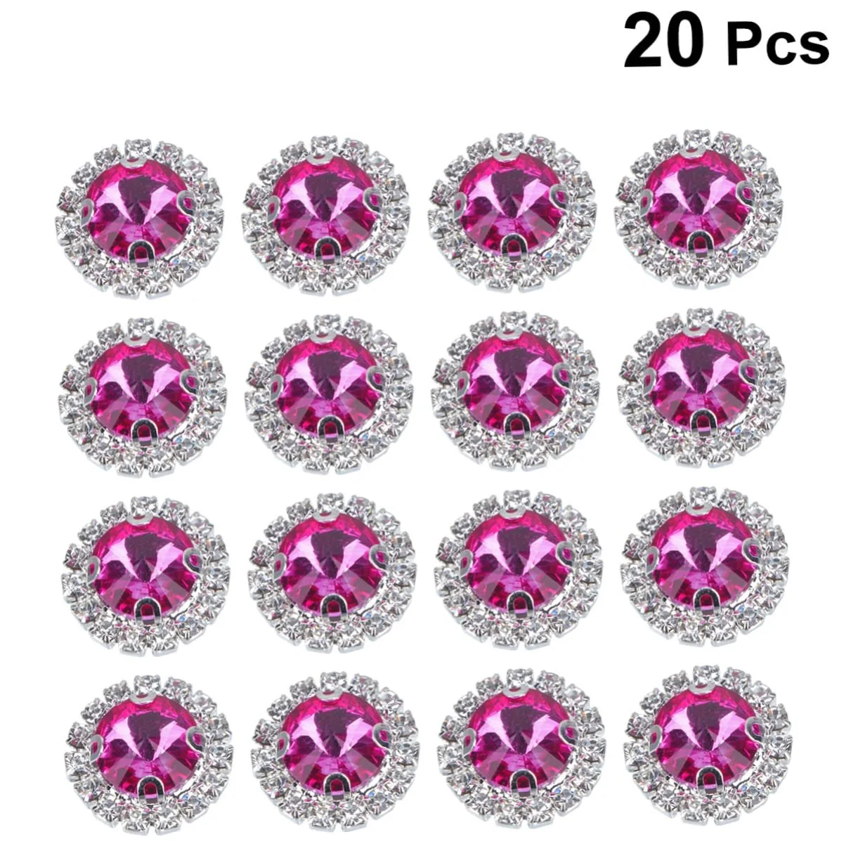 Стрази Круглі STOBOK 20 шт Рожеві, фото №4