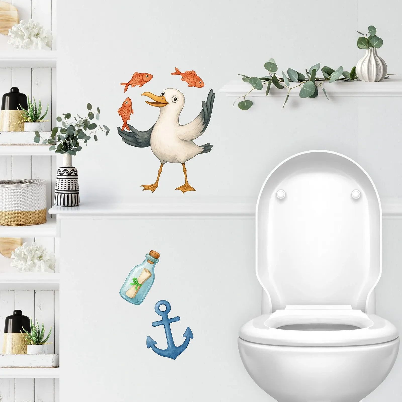 Набір наклейок на стіну Maritime Sea Seagulls Вінілові Набір із 2 шт., фото №5