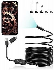 Ендоскоп Ferdiiz 1920P HD, 5.0 м, напівжорсткий, зміїний, з 8 регульованими LED-ліхтарями, IP67, водонепроникний - Фото 1