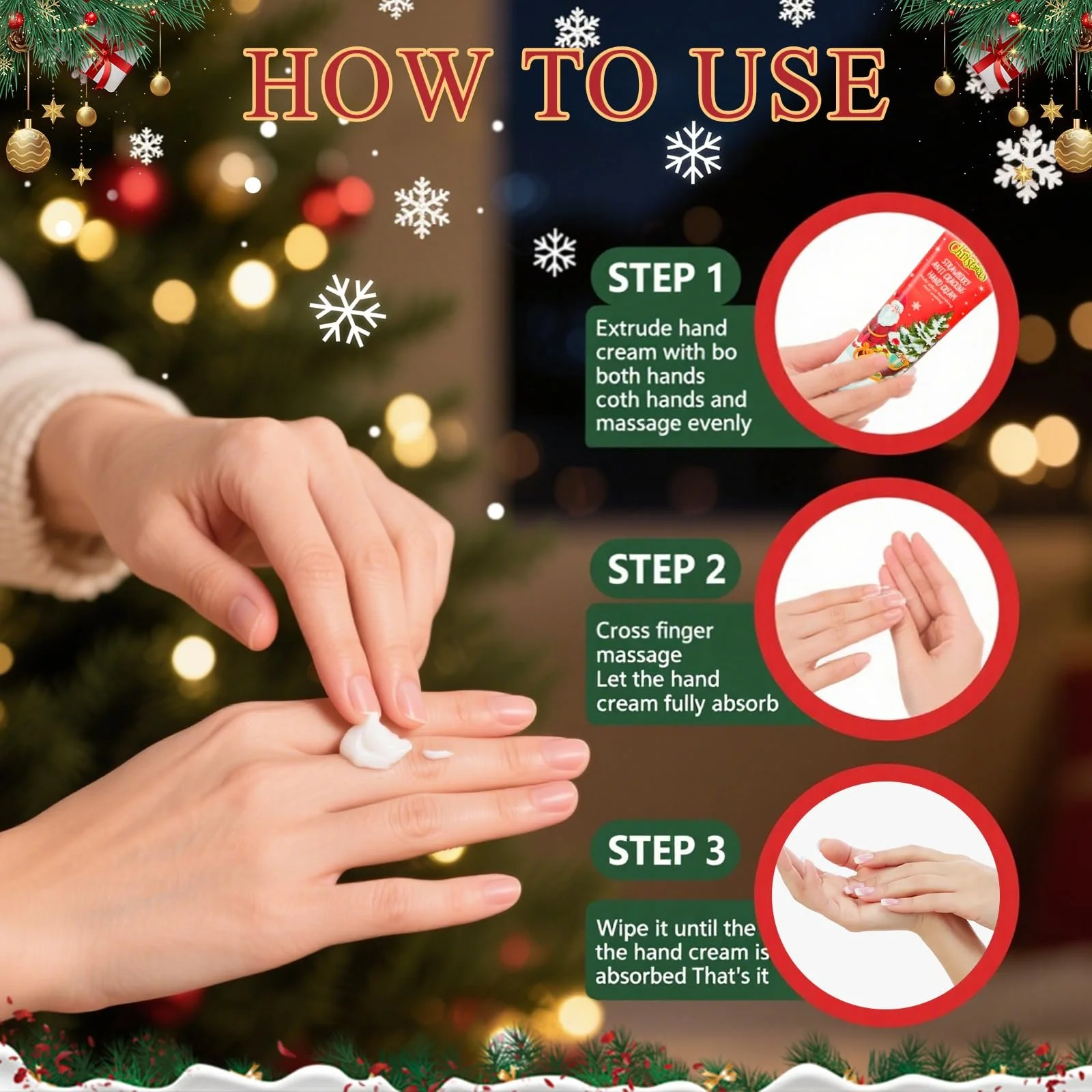 Набір із 5 різдвяних кремів для рук, зволожуючий, фото №4