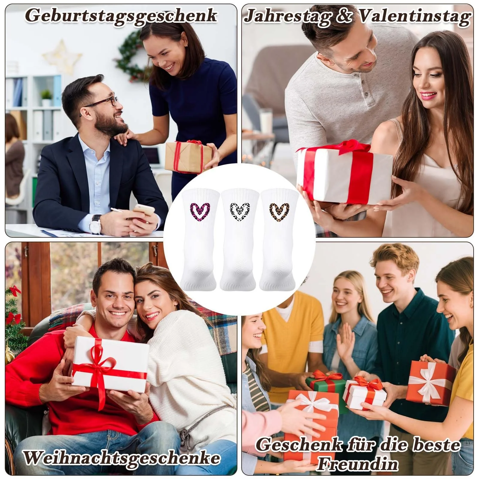 Шкарпетки тенісні жіночі з леопардовим серцем Білий, Розмір 39-42, фото №7 Шкарпетки тенісні жіночі з леопардовим серцем Білий, Розмір 39-42, фото №7