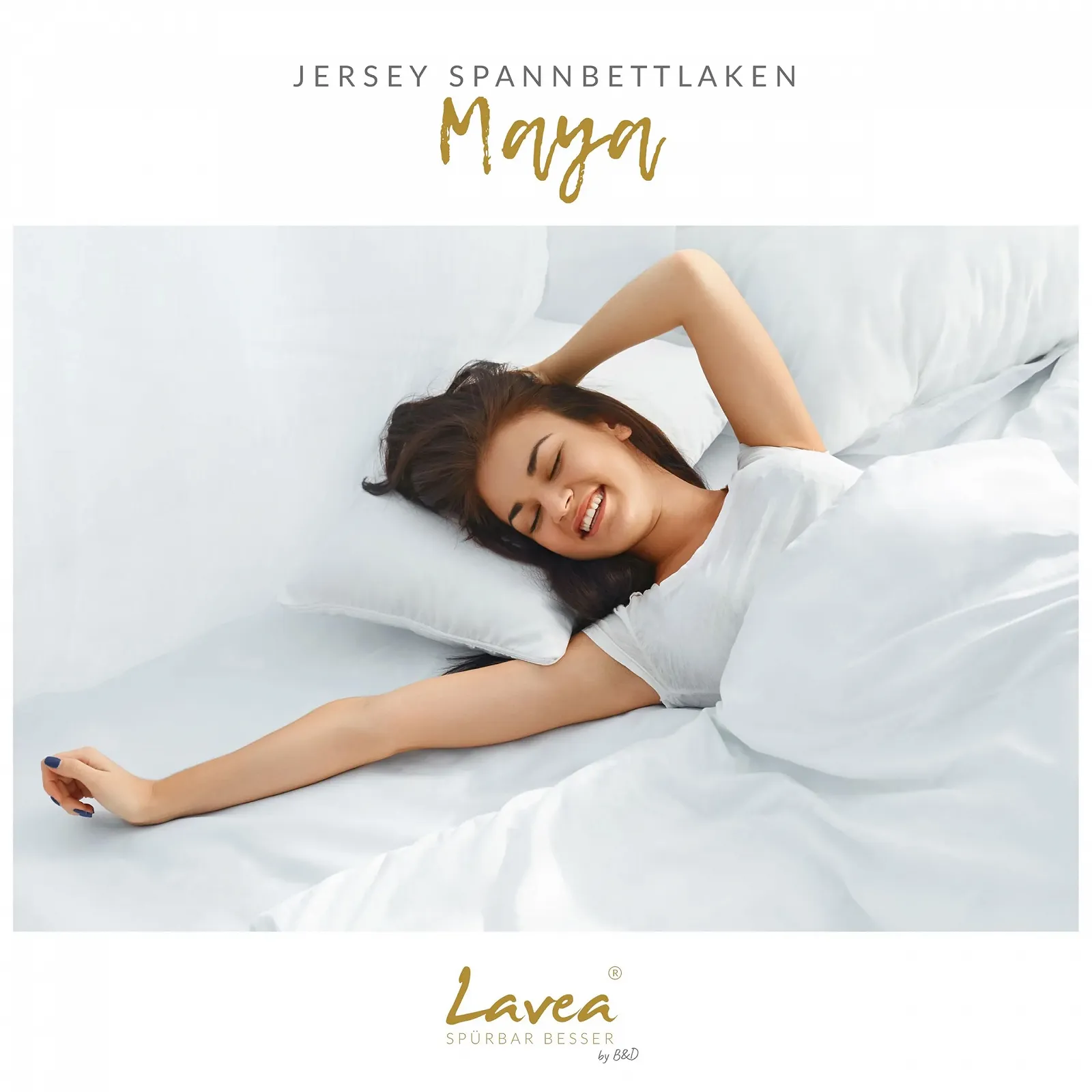 Простыня на резинке Lavea Jersey Maya 100% хлопок 120 x 200 см кремовый натуральный белый, фото №5