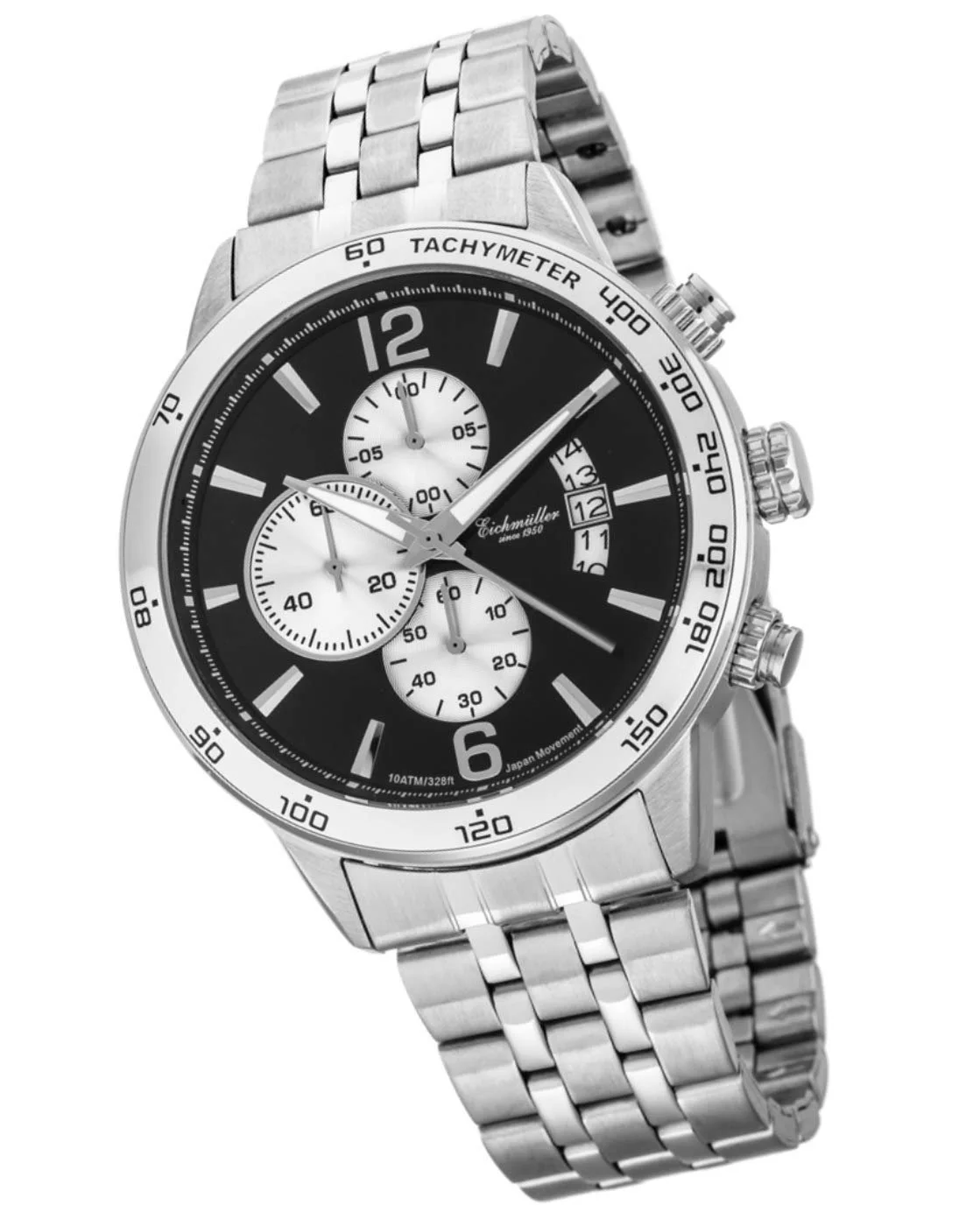 Мужские Аналоговые Часы-Хронограф Eichmüller с Индикатором Даты и Функцией Секундомера 100 м, Браслет, фото №2 Мужские Аналоговые Часы-Хронограф Eichmüller с Индикатором Даты и Функцией Секундомера 100 м, Браслет, фото №2