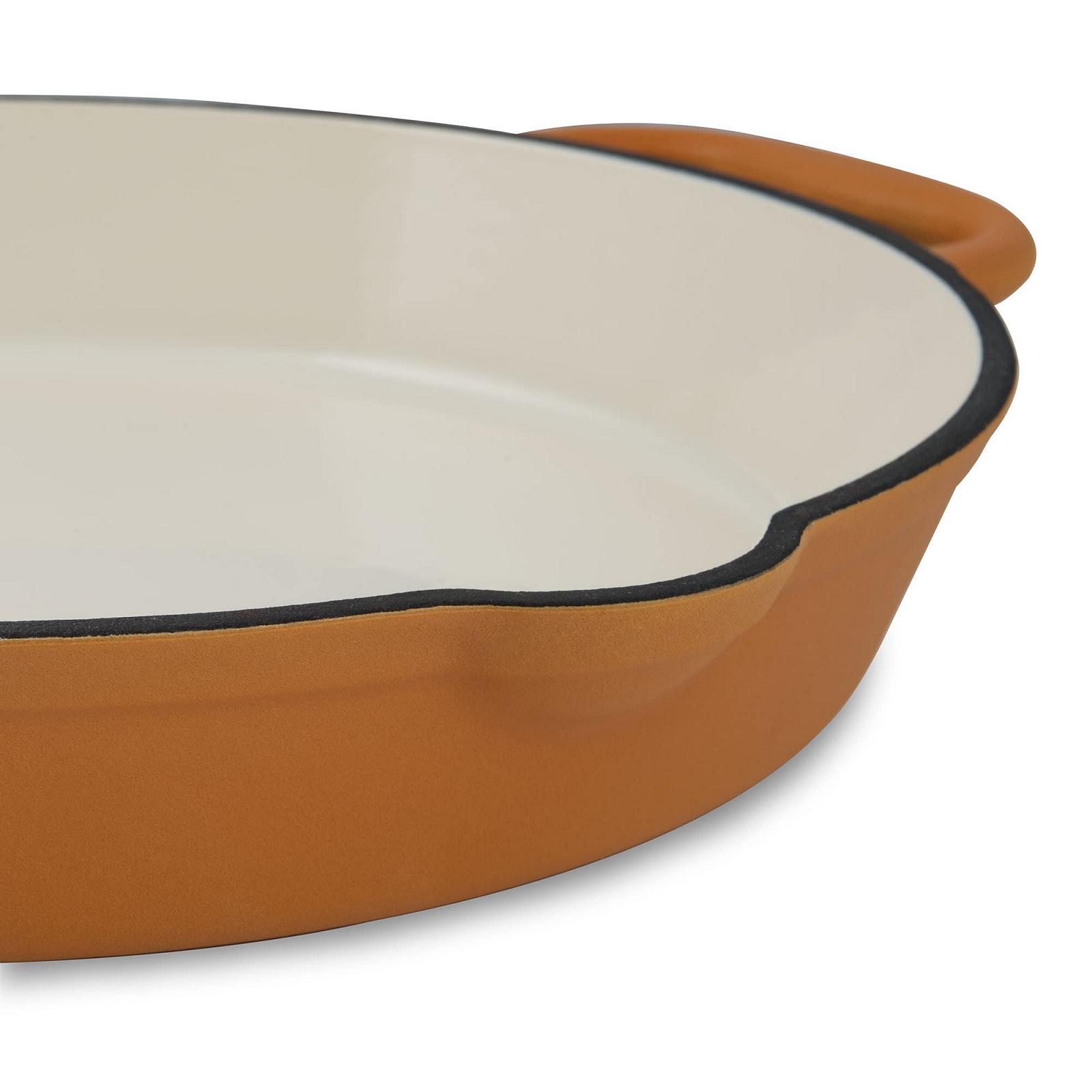 Сковорода Mahlzeit Cast Iron Enamelled Діаметр 29 см Sunny Orange Чавун з двома ручками та двома носиками, фото №7