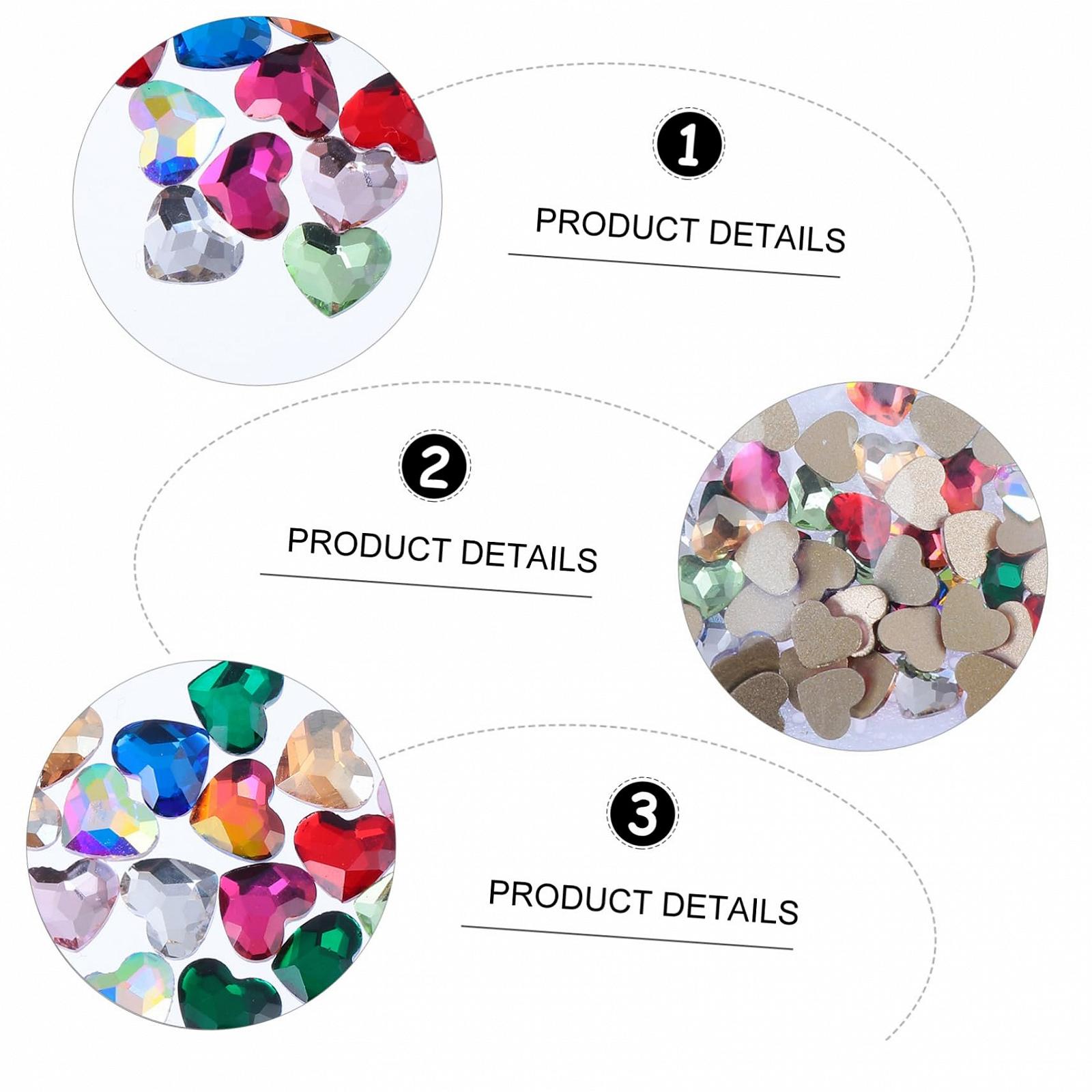 Стразы Плоские Сердце 50 шт Разноцветные, фото №4 Стразы Плоские Сердце 50 шт Разноцветные, фото №4