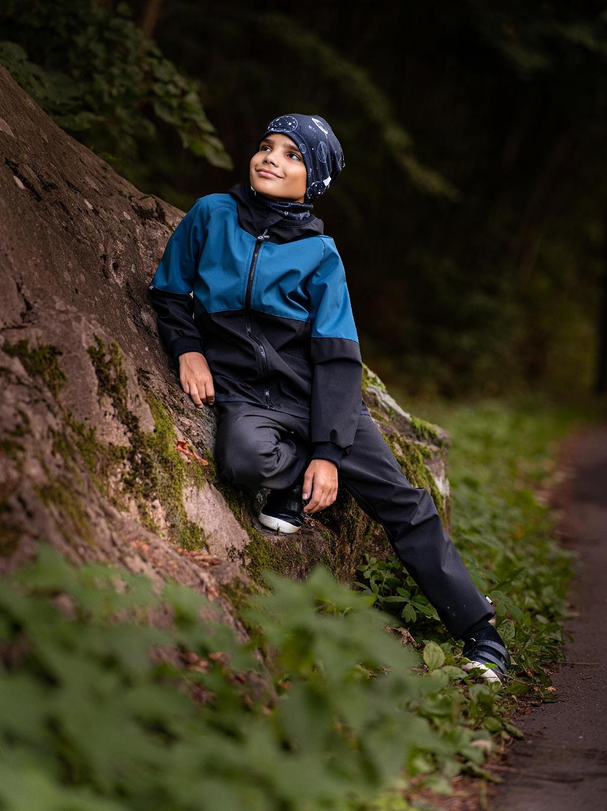 Дитяча софтшел куртка з флісом Unuo Street Чорний Кобальт, фото №6 Дитяча софтшел куртка з флісом Unuo Street Чорний Кобальт, фото №6