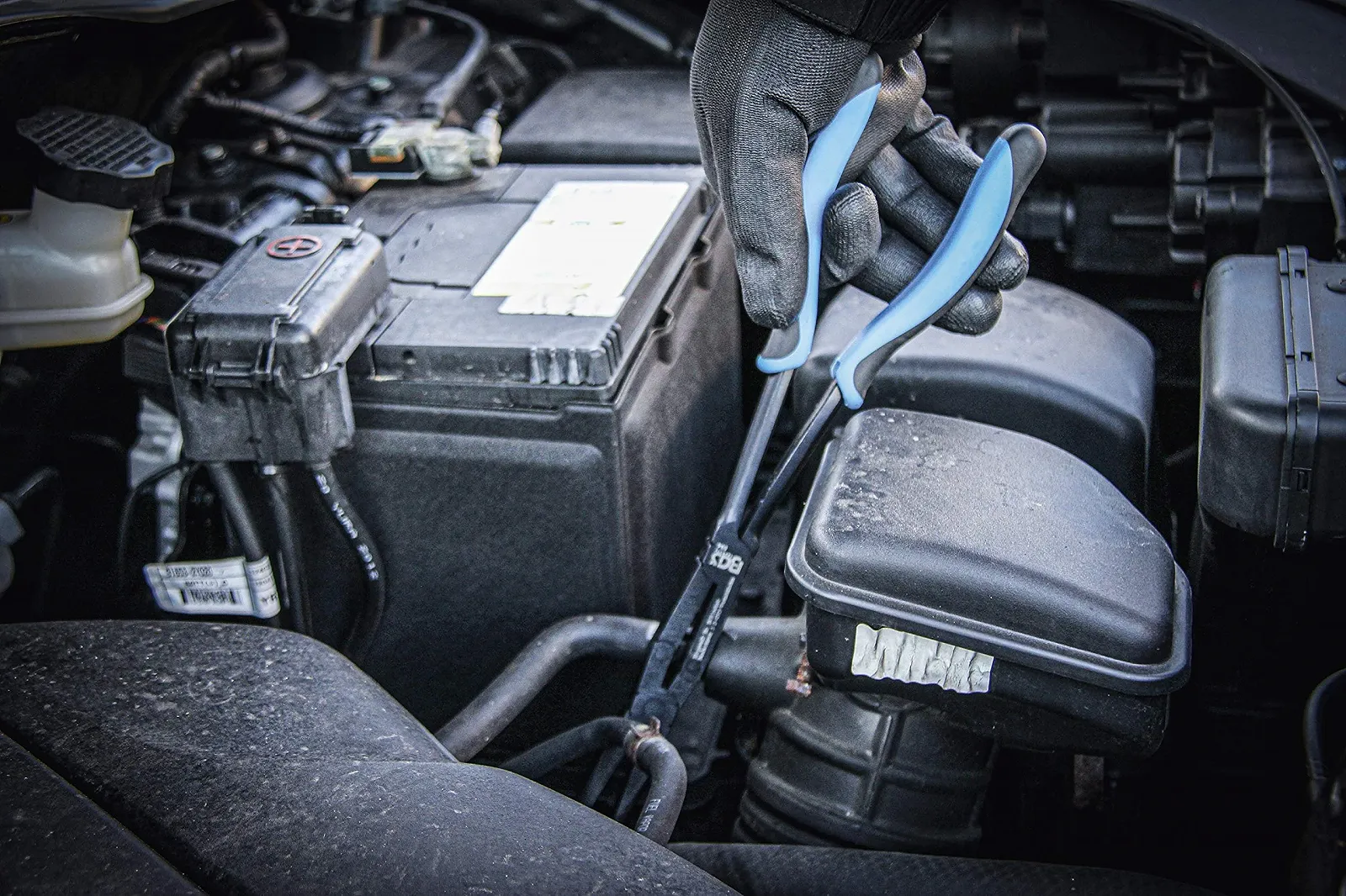 Плоскогубцы шарнирные BGS 534 с прямыми наконечниками, серебристо-черно-синие, 350 мм, фото №4