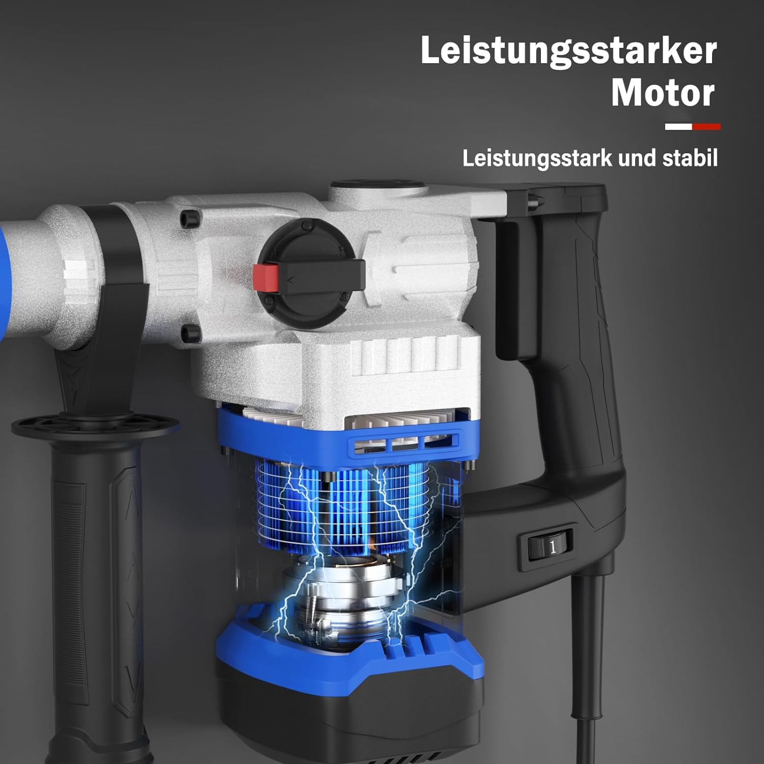 Электрический долбежный молоток 1500 Вт дрель 6 Дж SDS-Plus отбойный молоток многофункциональный электрический молоток дрель 0-800 об/мин переменная скорость с 360° вращающейся рукояткой, фото №3 Электрический долбежный молоток 1500 Вт дрель 6 Дж SDS-Plus отбойный молоток многофункциональный электрический молоток дрель 0-800 об/мин переменная скорость с 360° вращающейся рукояткой, фото №3