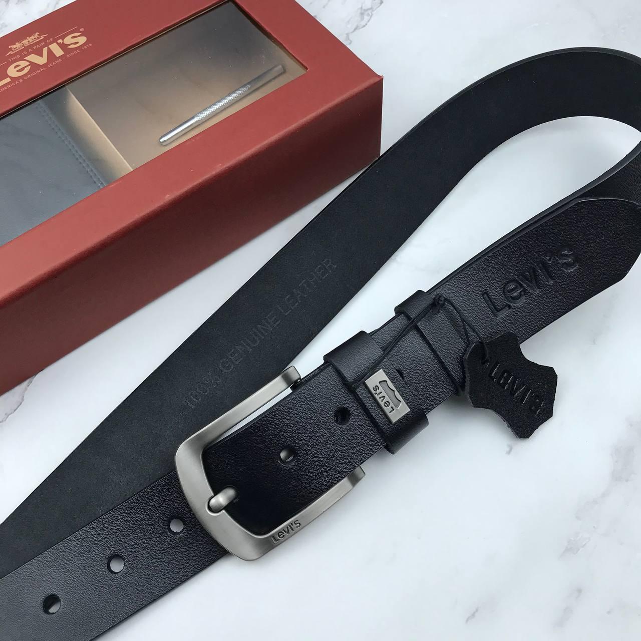 Подарочный набор для мужчины Levis мужской кожаный ремень и кошелек из натуральной кожи в подарочной коробке, фото №6