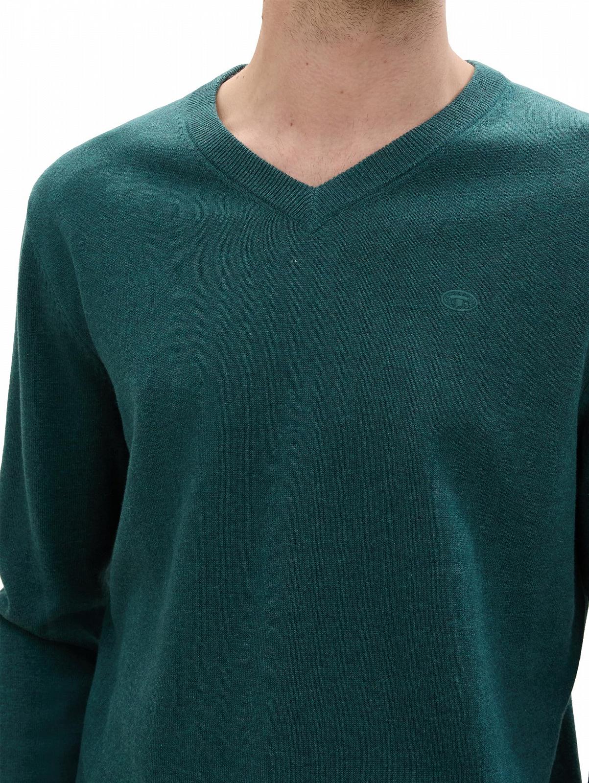 Джемпер в'язаний TOM TAILOR basic з V-подібним вирізом, фото №6