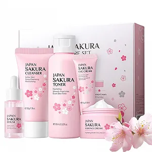 Набір для догляду за шкірою Sakura, набір для догляду за шкірою для дівчат-підлітків, зволожуючий набір для догляду за шкірою - Фото 1