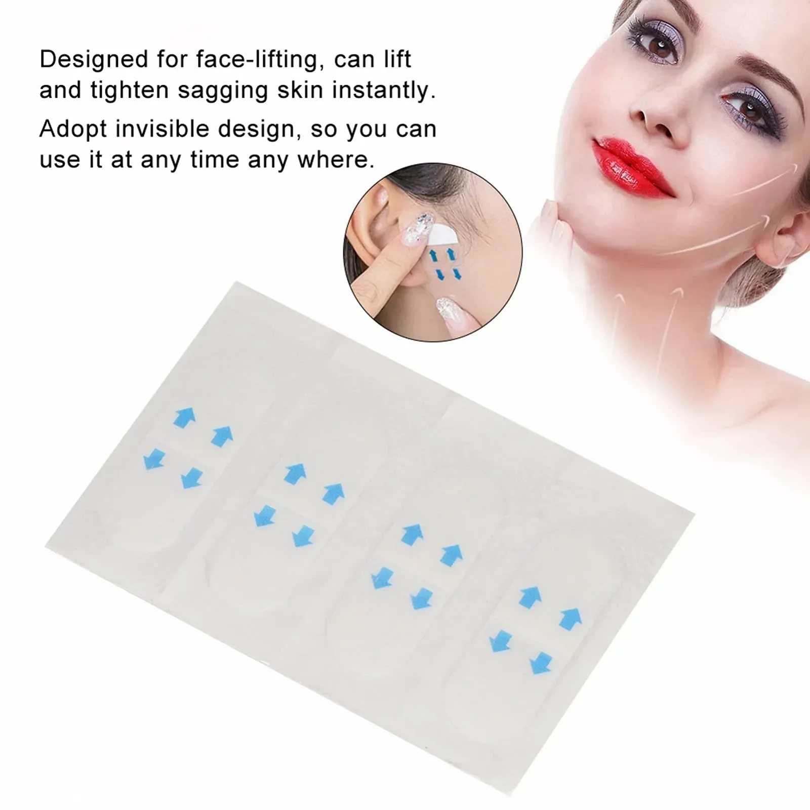 Наклейки для підтяжки обличчя Невидимі V-подібні наклейки, 40 штук, фото №5 Наклейки для підтяжки обличчя Невидимі V-подібні наклейки, 40 штук, фото №5