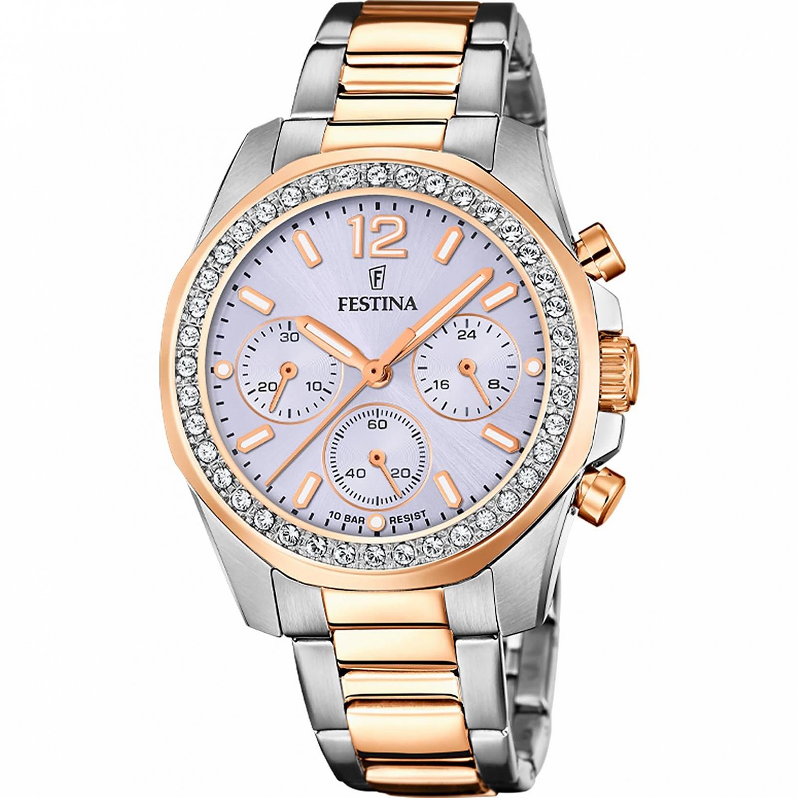 Женские часы Festina Boyfriend Rainbow F20608/3 Стальной корпус, стальной браслет, синий, браслет, фото №1
