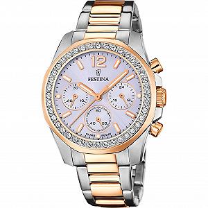 Женские часы Festina Boyfriend Rainbow F20608/3 Стальной корпус, стальной браслет, синий, браслет - Фото 1