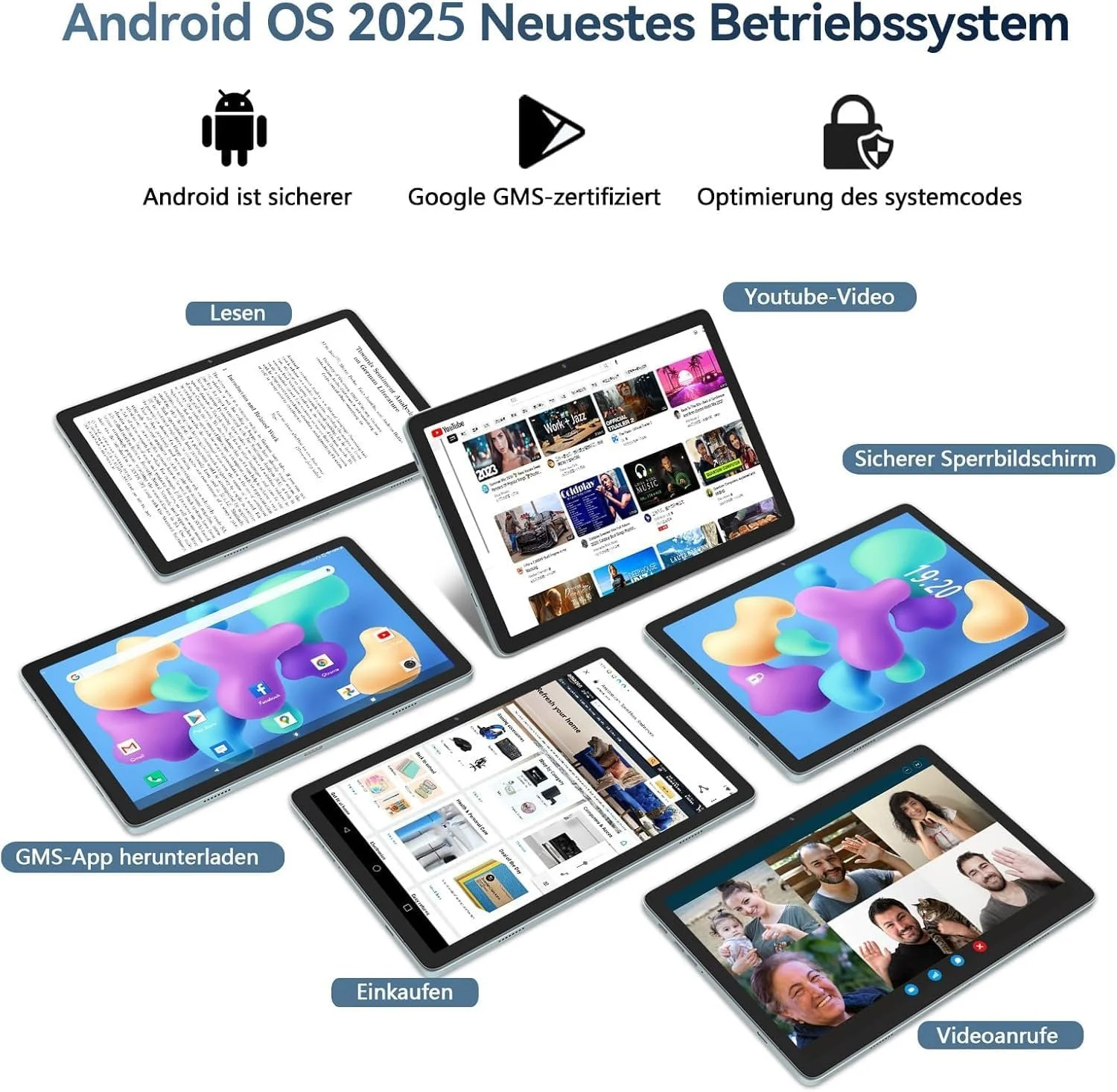 Планшет 10.1" Feonal K110 4+4/128Gb 8 ядер Android 12 7000 mAh Блакитний, фото №4