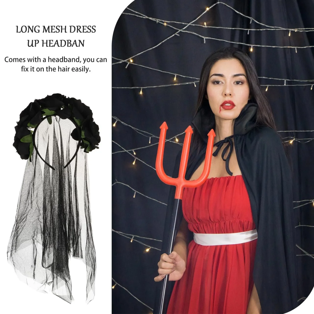 Обруч на Хэллоуин с розами, фото №9 Обруч на Хэллоуин с розами, фото №9