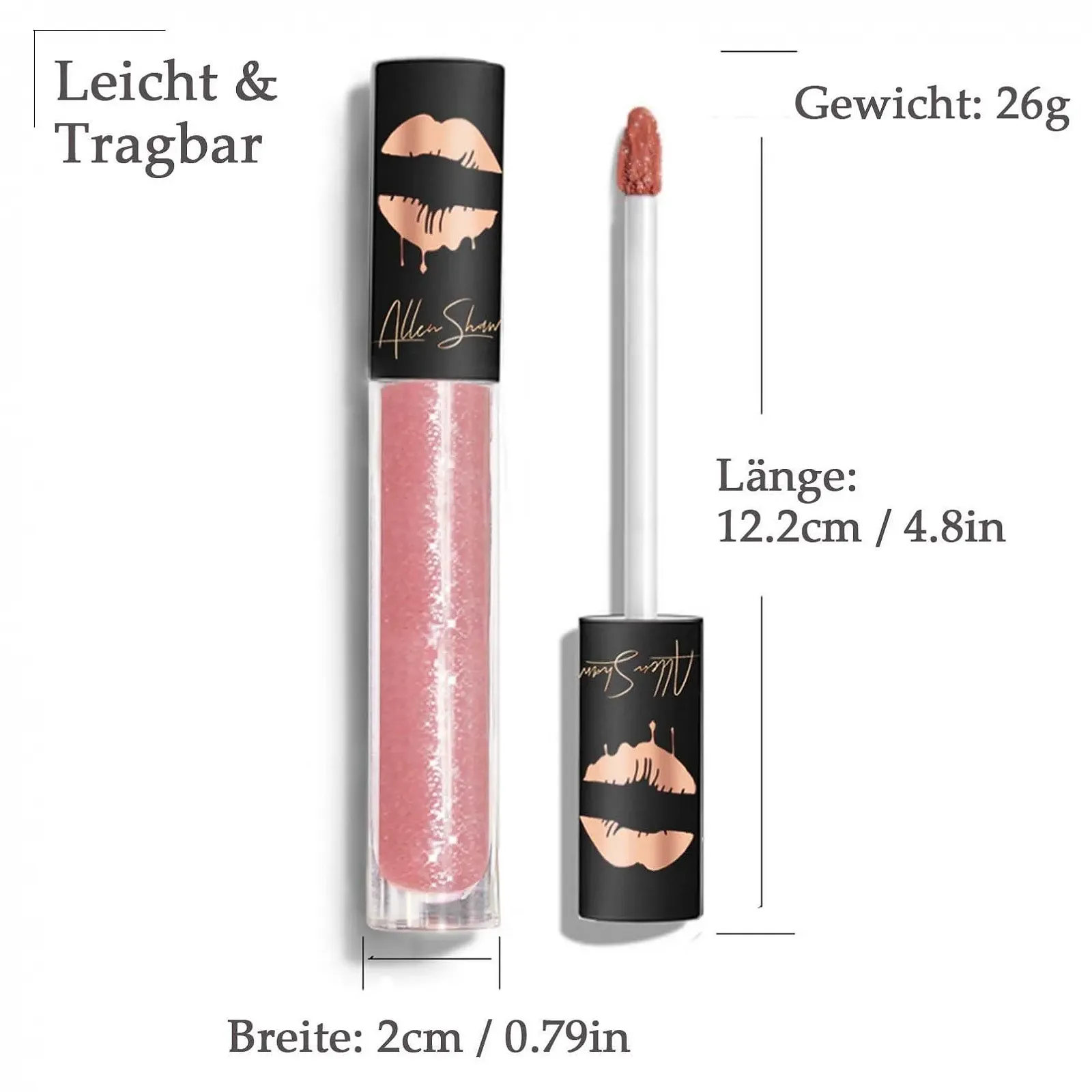 Блиск для губ Glitter Matt, Стійкий і водостійкий блиск, фото №6