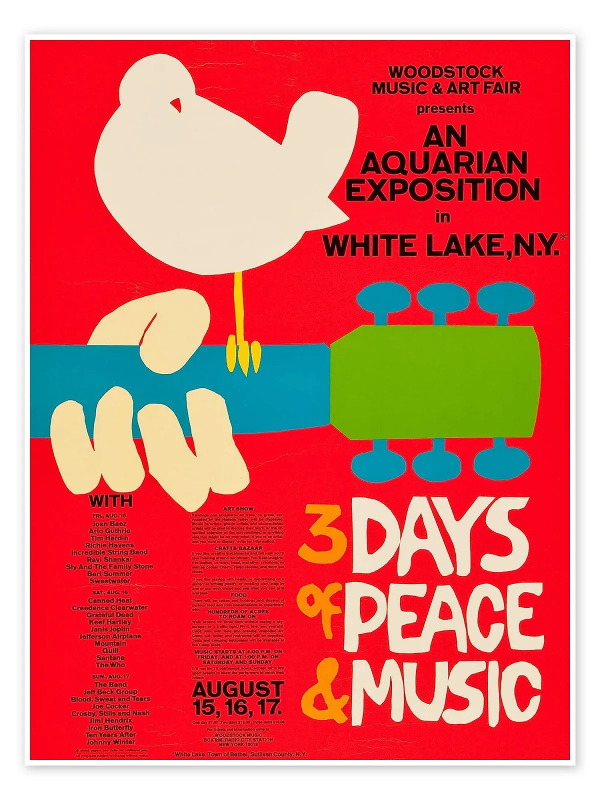 Постер Vintage Entertainment Collection Woodstock Festival 100 x 130 см ретро Red, фото №1 Постер Vintage Entertainment Collection Woodstock Festival 100 x 130 см ретро Red, фото №1