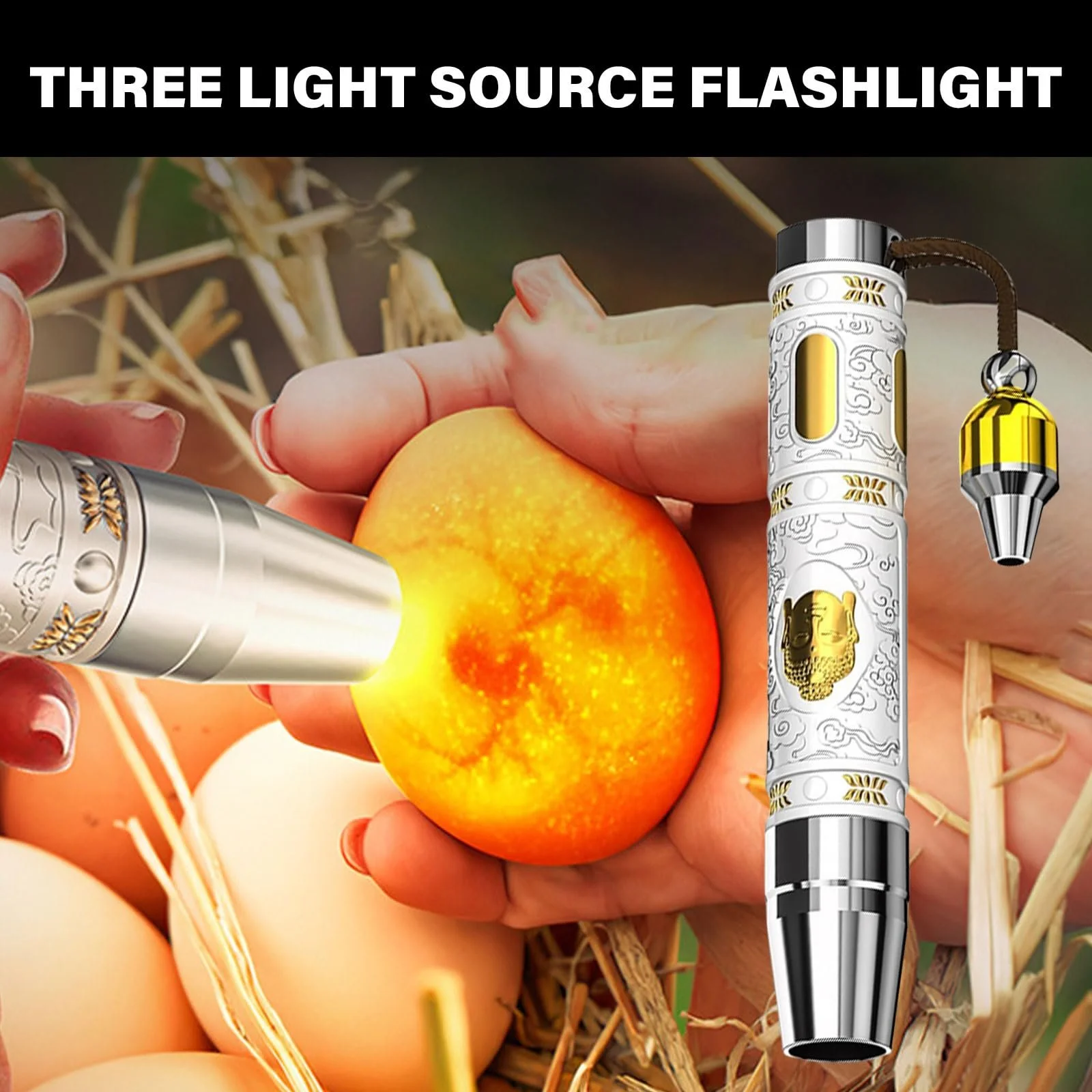 Ручний світлодіодний ліхтар Jadeite Identification з потрійним світлом для виставок, фото №2