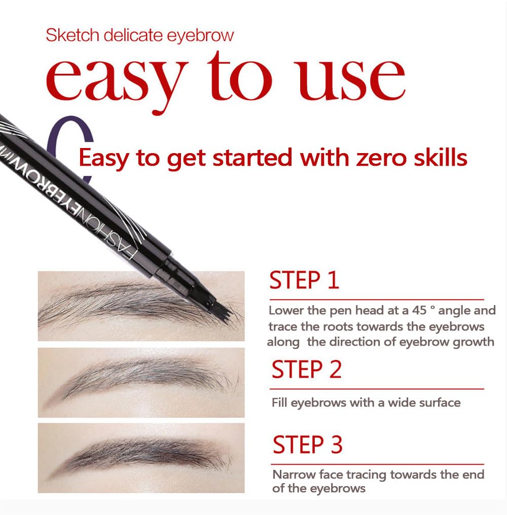 Олівець для брів 3D Водостійкий Тату олівець 4-Гілковий Кінчик Сірий, фото №6 Олівець для брів 3D Водостійкий Тату олівець 4-Гілковий Кінчик Сірий, фото №6