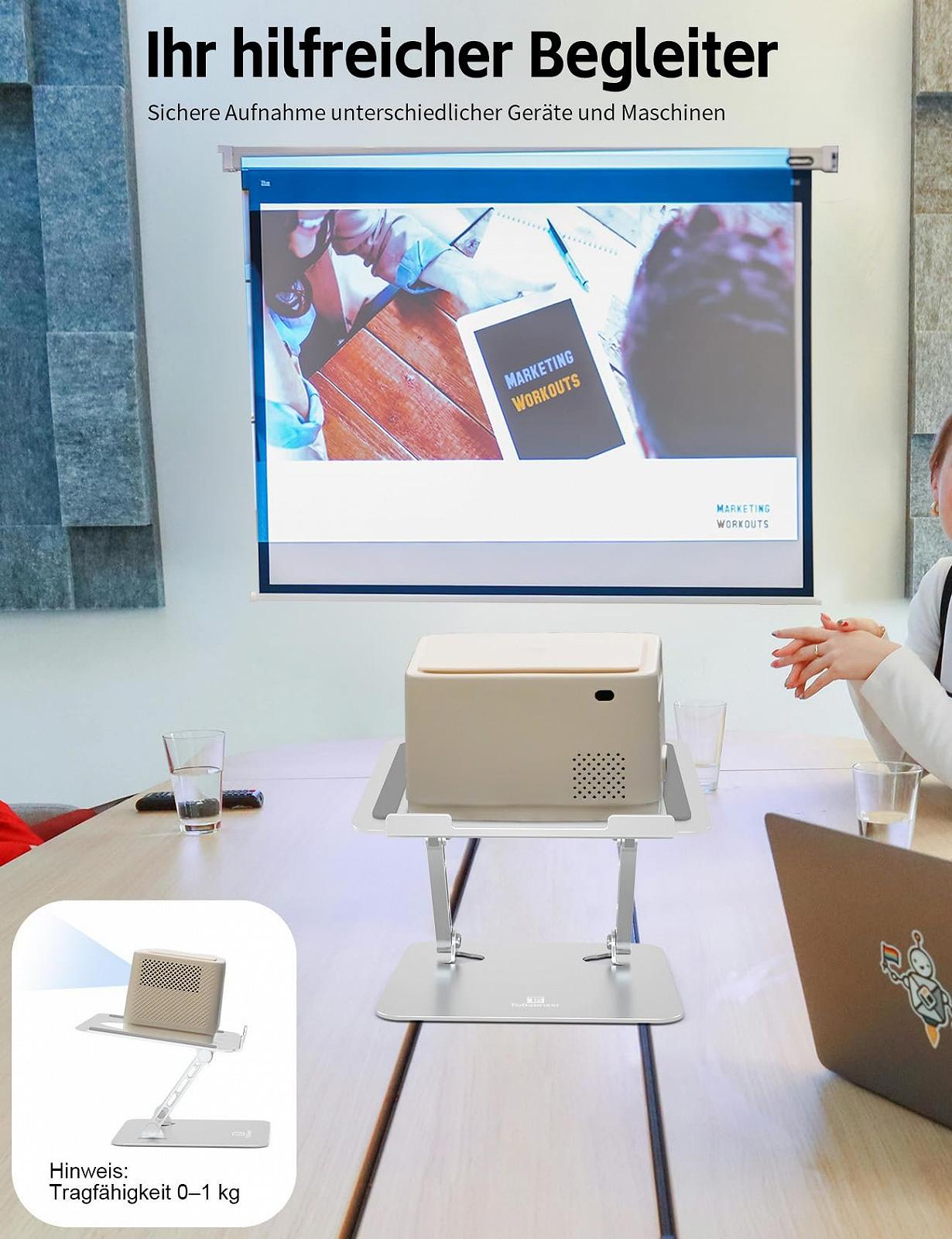 Підставка для ноутбука алюмінієва Ergonomic, регульована по висоті та складана, стабільна та нековзна, покращена вентиляція, до 15.6 дюймів, срібна, фото №8